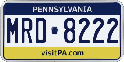 PA license plate MRD8222