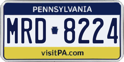 PA license plate MRD8224
