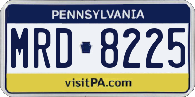 PA license plate MRD8225