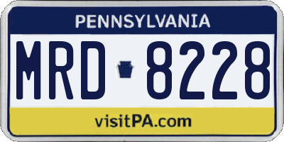 PA license plate MRD8228