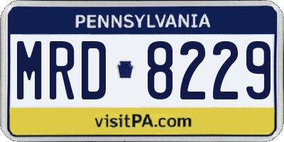 PA license plate MRD8229
