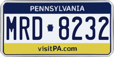 PA license plate MRD8232