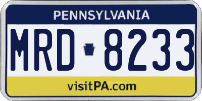 PA license plate MRD8233