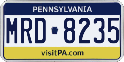 PA license plate MRD8235