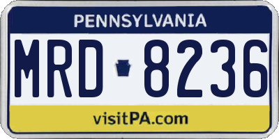 PA license plate MRD8236