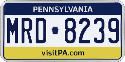 PA license plate MRD8239