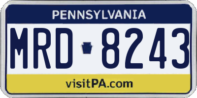 PA license plate MRD8243