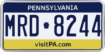 PA license plate MRD8244
