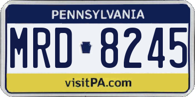 PA license plate MRD8245