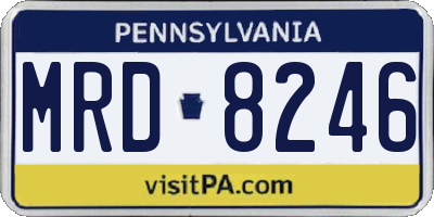 PA license plate MRD8246