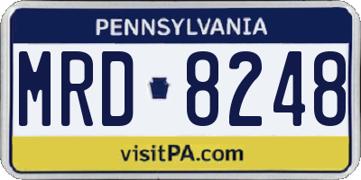PA license plate MRD8248