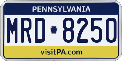PA license plate MRD8250
