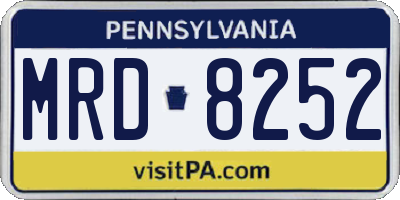 PA license plate MRD8252
