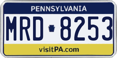 PA license plate MRD8253