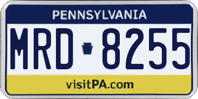 PA license plate MRD8255