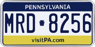 PA license plate MRD8256