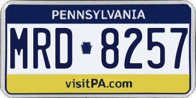 PA license plate MRD8257