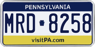 PA license plate MRD8258