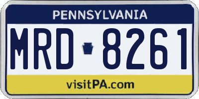 PA license plate MRD8261