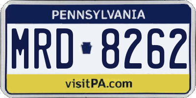 PA license plate MRD8262