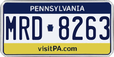 PA license plate MRD8263