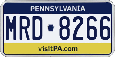 PA license plate MRD8266