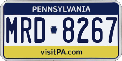 PA license plate MRD8267