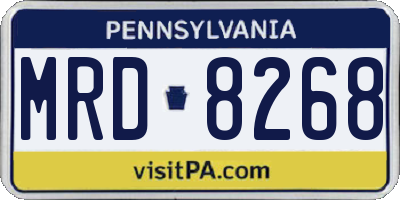PA license plate MRD8268