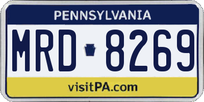 PA license plate MRD8269