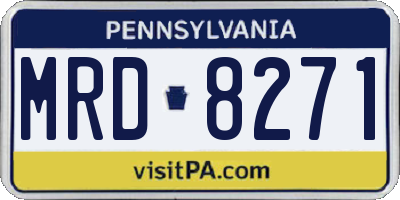 PA license plate MRD8271