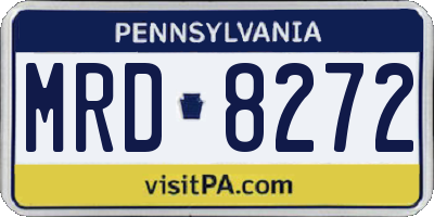 PA license plate MRD8272