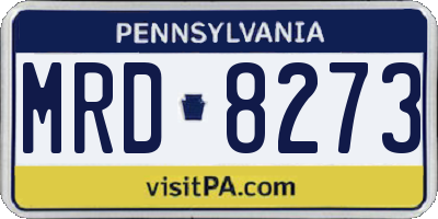 PA license plate MRD8273