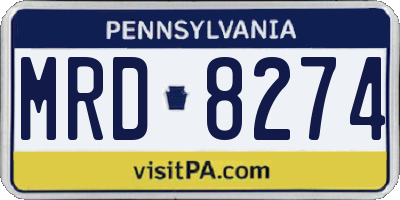 PA license plate MRD8274