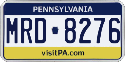 PA license plate MRD8276