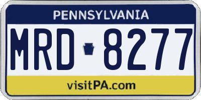 PA license plate MRD8277