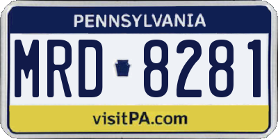PA license plate MRD8281