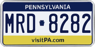 PA license plate MRD8282