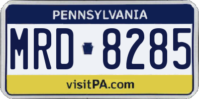 PA license plate MRD8285
