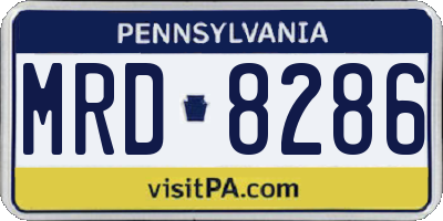 PA license plate MRD8286