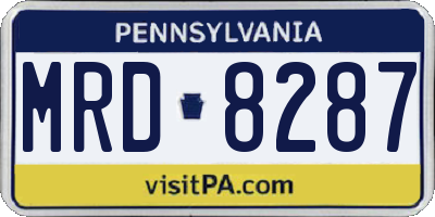 PA license plate MRD8287