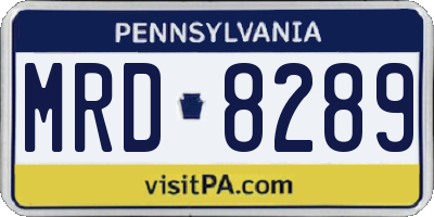 PA license plate MRD8289