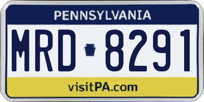 PA license plate MRD8291