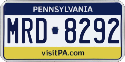 PA license plate MRD8292