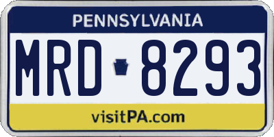 PA license plate MRD8293