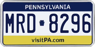PA license plate MRD8296