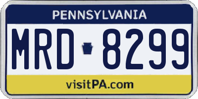 PA license plate MRD8299