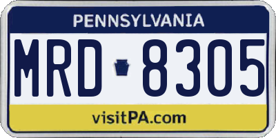PA license plate MRD8305