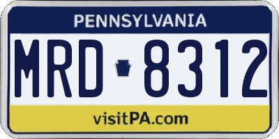 PA license plate MRD8312