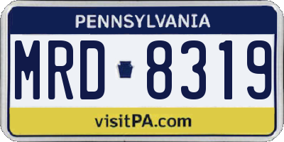 PA license plate MRD8319