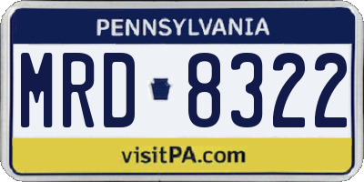 PA license plate MRD8322